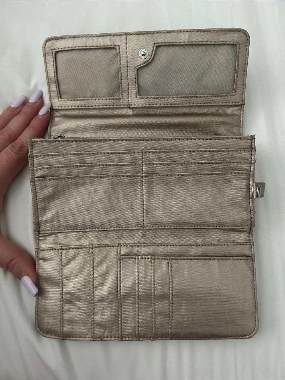 Kipling Metallic Rose-Gold Fold Wallet